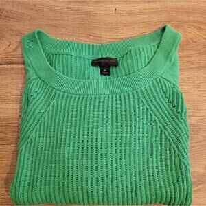 Worthington Green Ribbed Knit Short Sleeve Sweater Size XL